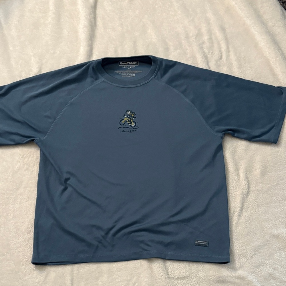 Life Is Good Navy Biking Graphic Shirt